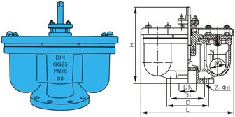 QB2雙口排氣閥結構圖